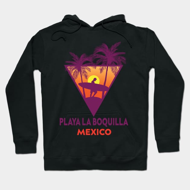 Retro Playa La Boquilla Mexico Hoodie by bougieFire